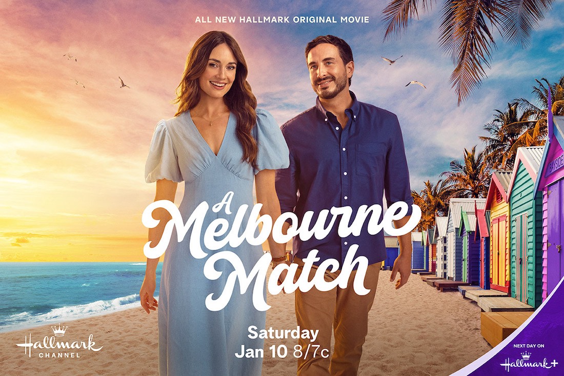Winter Escape, Mallory Jansen, Ryan Corr, A Melbourne Match, used with Hallmark Media's permission.