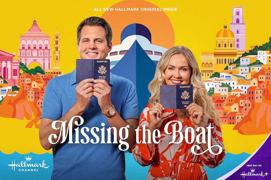 Missing The Boat, Kristoffer Polaha, Emelie Ullerup, used with Hallmark Media's permission 