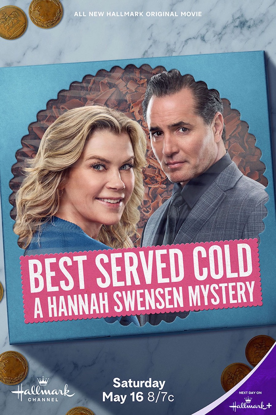 Alison Sweeney, Victor Webster, Best Served Cold: A Hannah Swensen Mystery used with Hallmark Media's permission