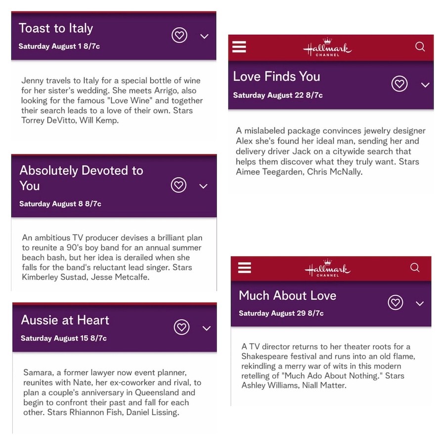 Hallmark Channel August 2026 movies
